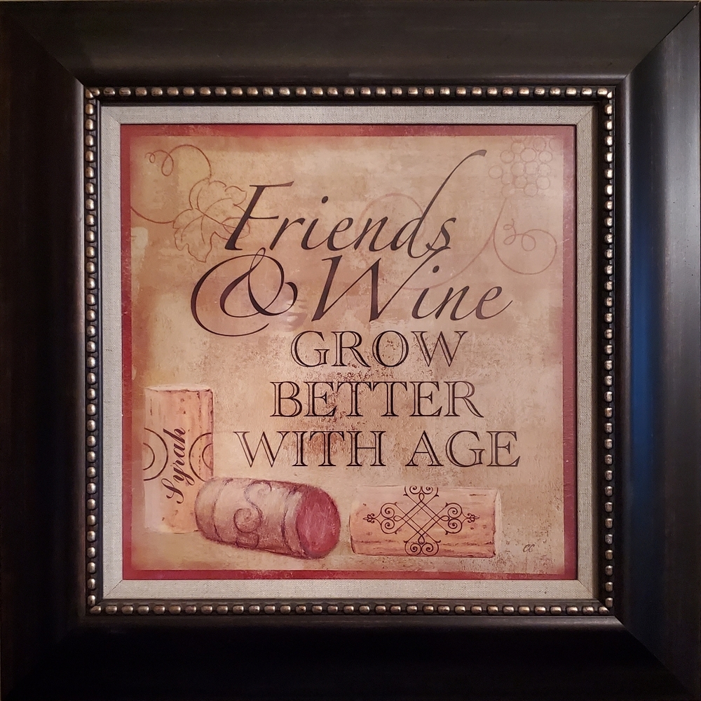 Wine themed cherry framed artwork